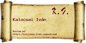 Kalocsai Iván névjegykártya